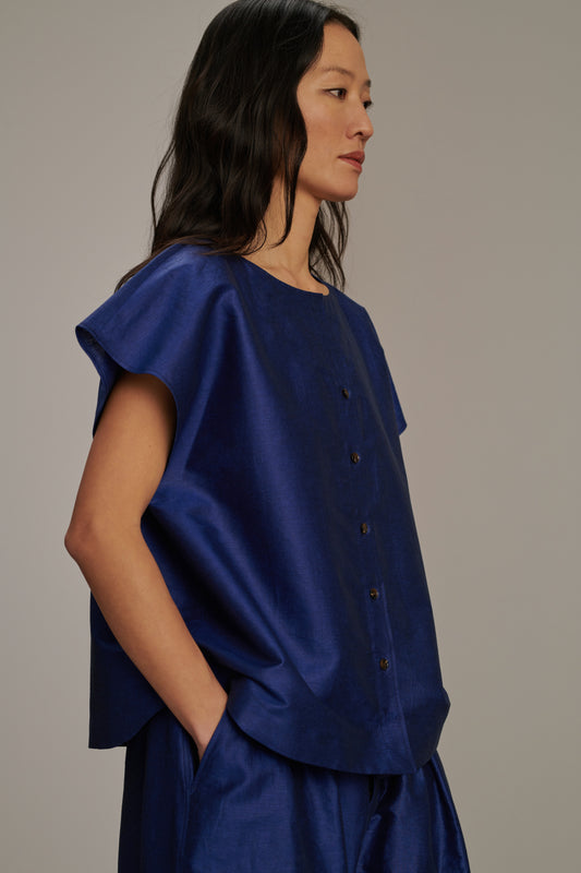 Chemise Colombie - Bleu Vif - Lin - Femme