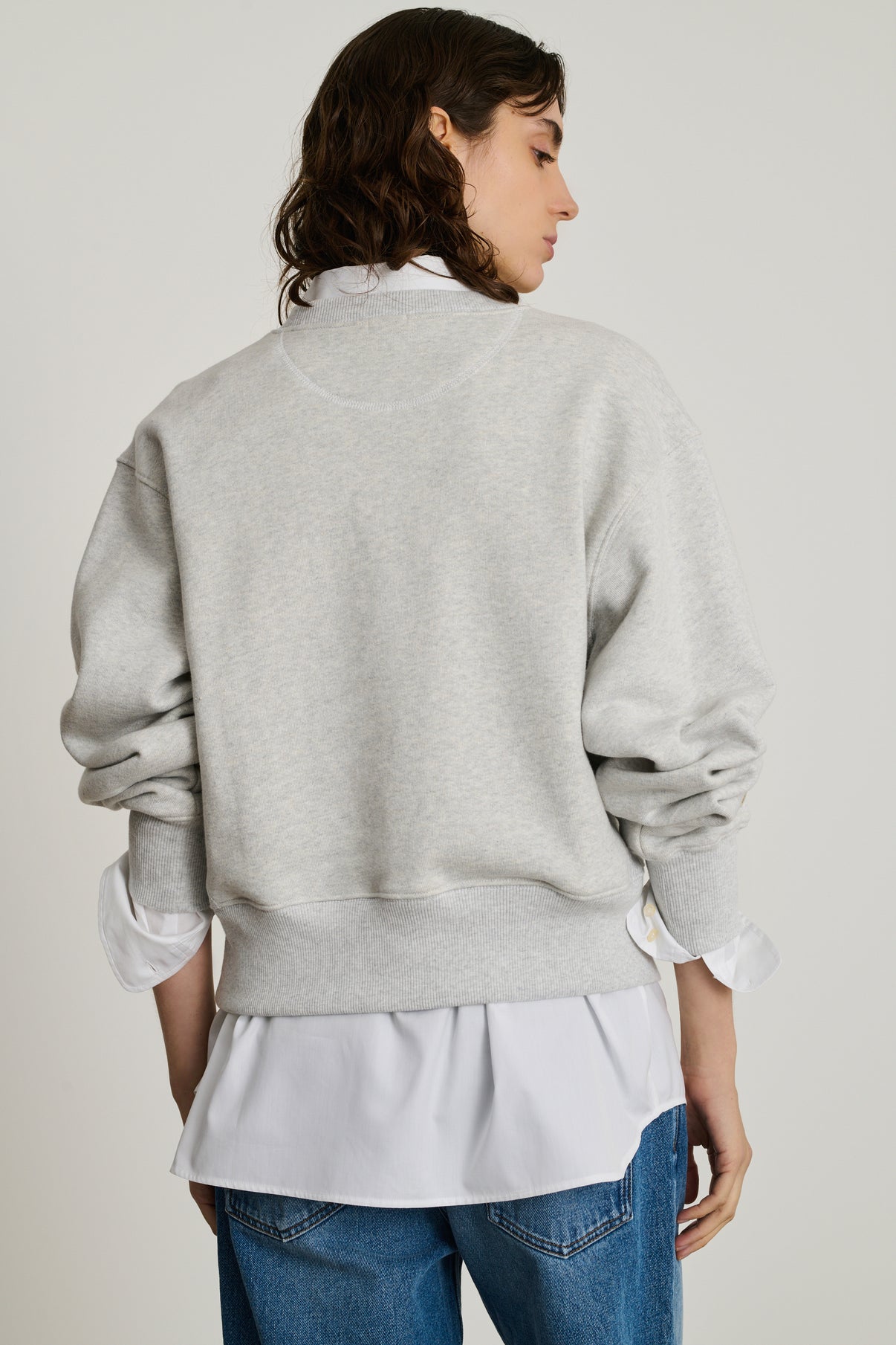 Sweatshirt Dan - Gris Clair Chiné - Coton - Femme vue 3