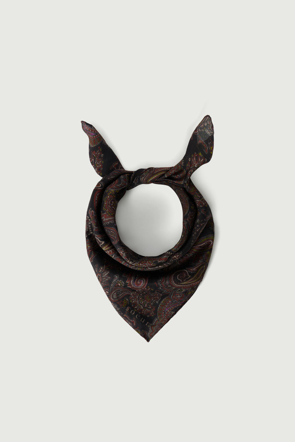 Foulard Dalton - Gris Marron - Soie - Femme vue 2